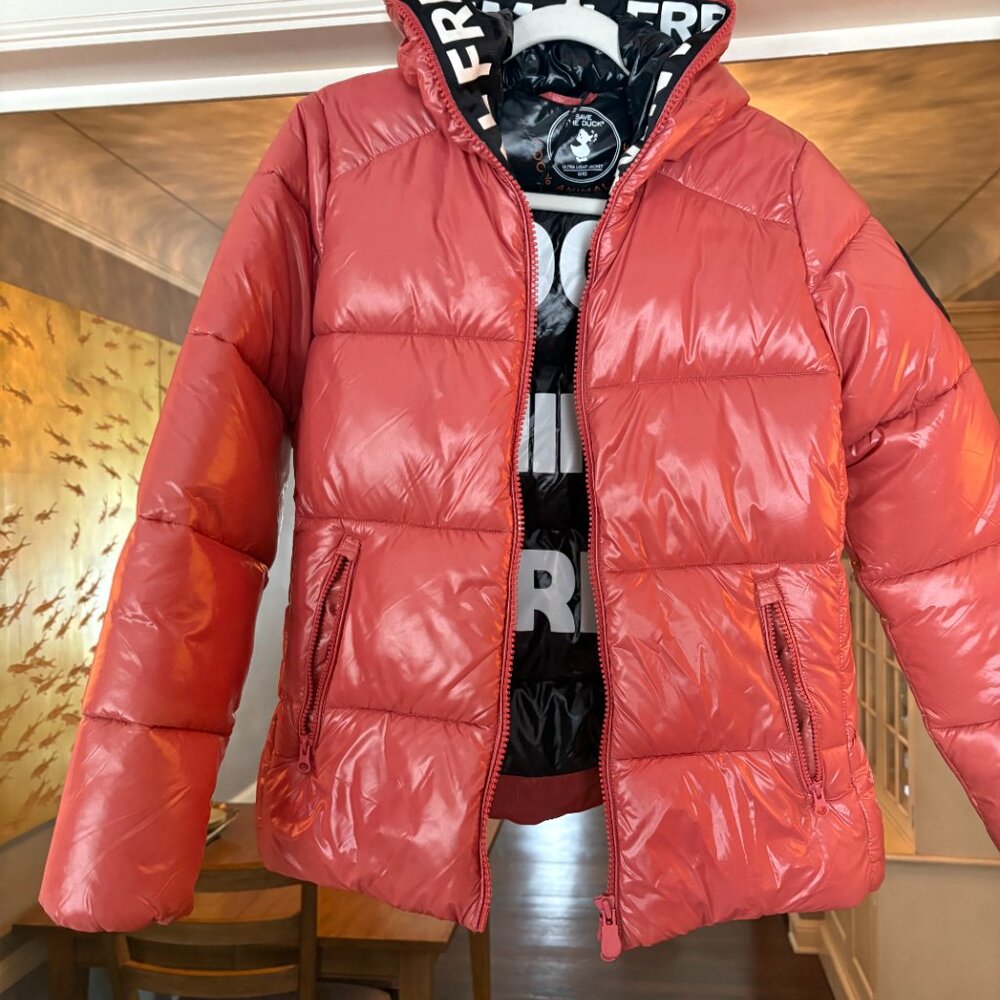 NWOT one tiny flaw) Save The Duck Puffer Jacket in Peach/Rose Color. 0/XS